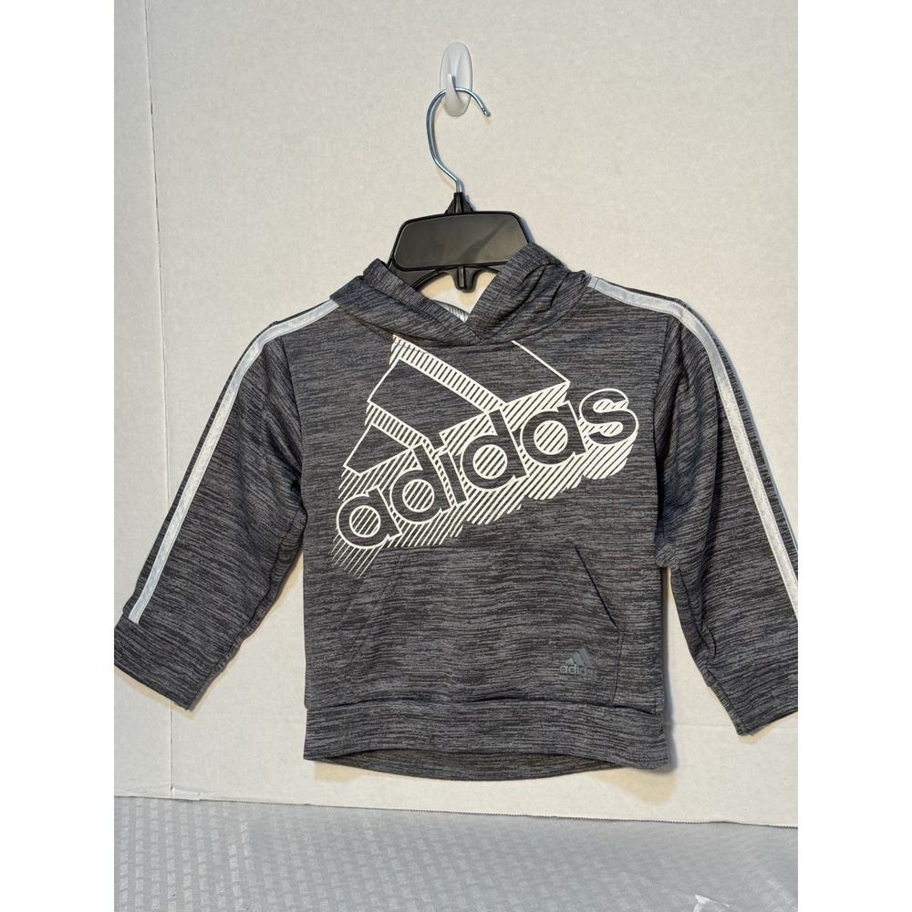 Adidas Toddler 3T Hoodie Grey Pullover Sweatshirt Logo‎